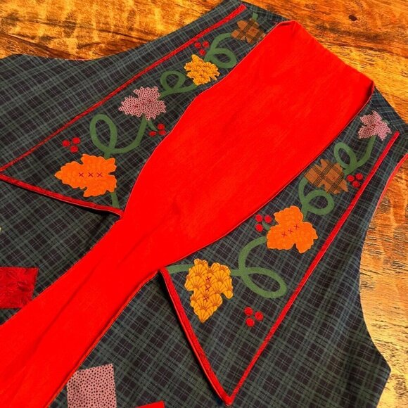 Vintage Handmade Fall Pumpkin Vest M - Picture 8 of 8